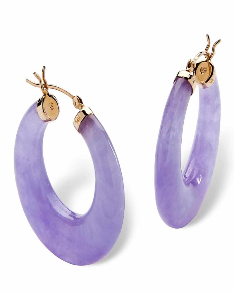 Purple hoop earrings hot sale